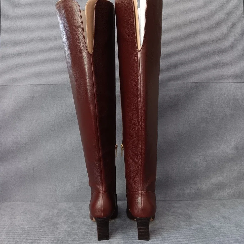 Vince Camuto Shalie4 Boots Women 7W Espresso New Extra Wide Calf Nappa Leather